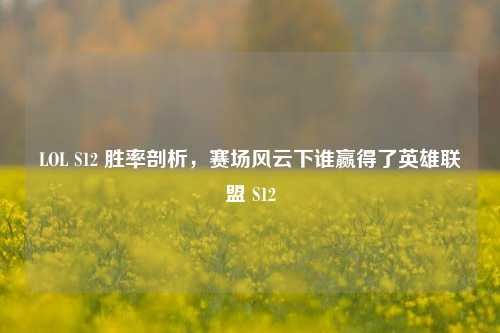 LOL S12 胜率剖析,赛场风云下谁赢得了英雄联盟 S12