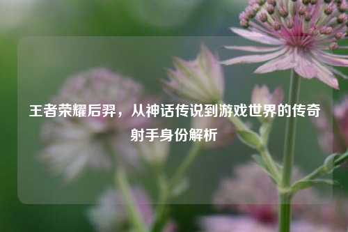 王者荣耀后羿,从神话传说到游戏世界的传奇射手身份解析