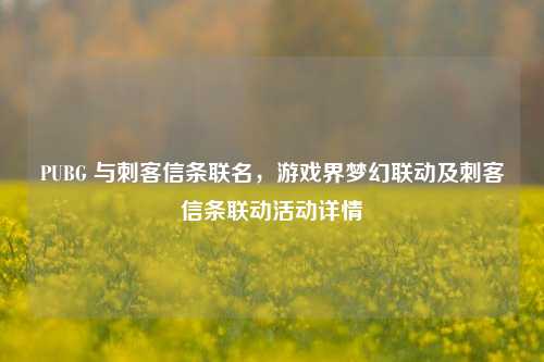 PUBG 与刺客信条联名,游戏界梦幻联动及刺客信条联动活动详情