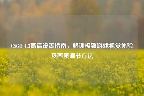 CSGO 4:3高清设置指南，解锁极致游戏视觉体验及画质调节方法