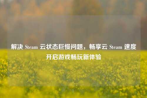 解决 Steam 云状态巨慢问题,畅享云 Steam 速度开启游戏畅玩新体验