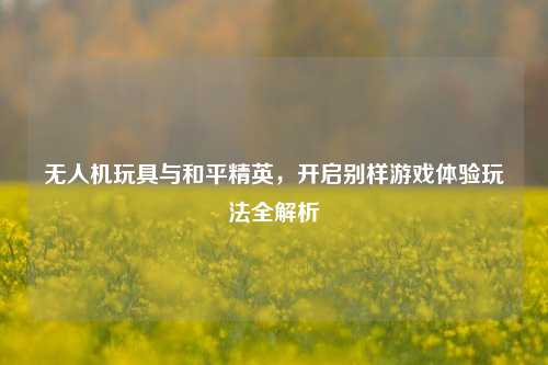 无人机玩具与和平精英，开启别样游戏体验玩法全解析