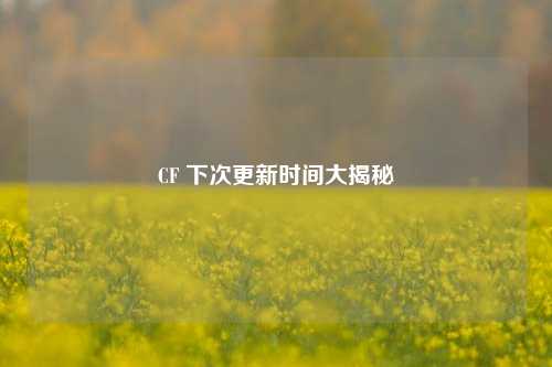 CF 下次更新时间大揭秘