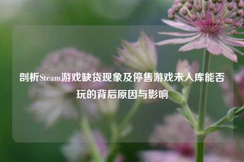 剖析Steam游戏缺货现象及停售游戏未入库能否玩的背后原因与影响