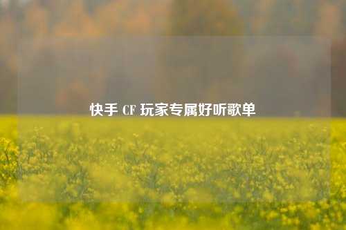 快手 CF 玩家专属好听歌单