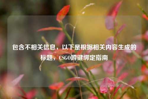 包含不相关信息,以下是根据相关内容生成的标题,CSGO蹲键绑定指南