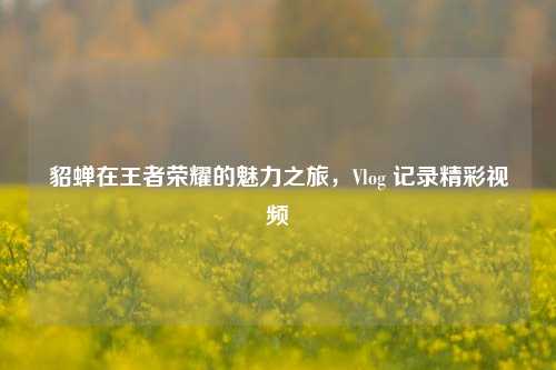 貂蝉在王者荣耀的魅力之旅，Vlog 记录精彩视频