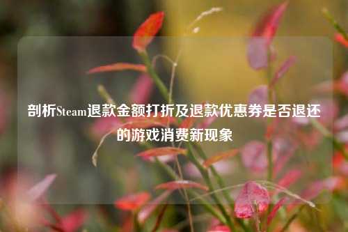剖析Steam退款金额打折及退款优惠券是否退还的游戏消费新现象