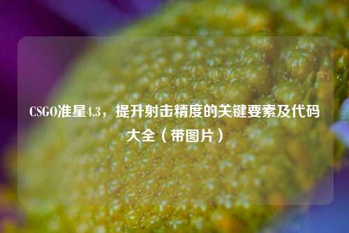 CSGO准星4.3,提升射击精度的关键要素及代码大全(带图片)