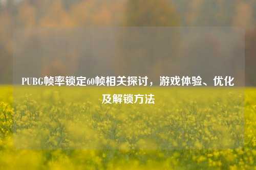 PUBG帧率锁定60帧相关探讨,游戏体验、优化及解锁方法