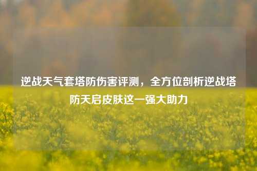 逆战天气套塔防伤害评测,全方位剖析逆战塔防天启皮肤这一强大助力