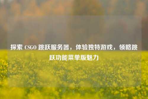 探索 CSGO 跳跃服务器,体验独特游戏,领略跳跃功能菜单版魅力