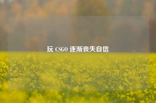 玩 CSGO 逐渐丧失自信