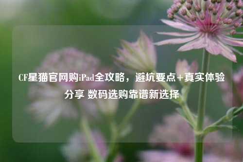 CF星猫官网购iPad全攻略,避坑要点+真实体验分享 数码选购靠谱新选择