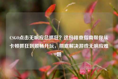 CSGO点击无响应总抓狂？这份排查指南帮你从卡顿抓狂到顺畅开玩，彻底解决游戏无响应难题