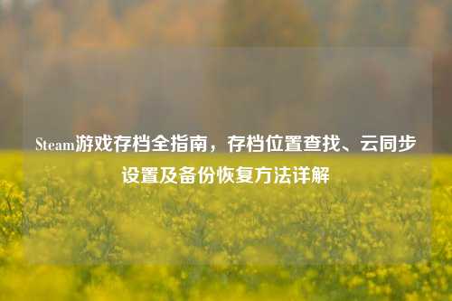 Steam游戏存档全指南，存档位置查找、云同步设置及备份恢复方法详解