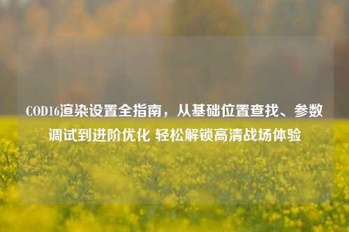 COD16渲染设置全指南,从基础位置查找、参数调试到进阶优化 轻松解锁高清战场体验