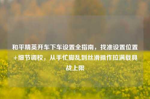 和平精英开车下车设置全指南，找准设置位置+细节调校，从手忙脚乱到丝滑操作拉满载具战上限