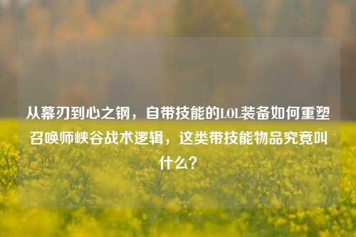 从幕刃到心之钢,自带技能的LOL装备如何重塑召唤师峡谷战术逻辑,这类带技能物品究竟叫什么?