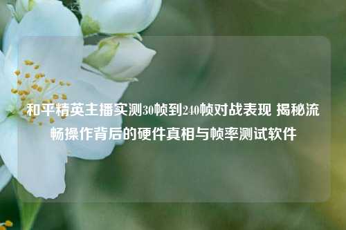 和平精英主播实测30帧到240帧对战表现 揭秘流畅操作背后的硬件真相与帧率测试软件
