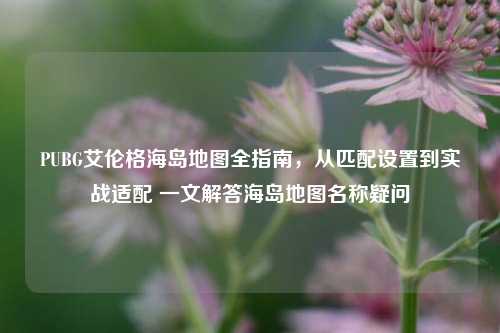 PUBG艾伦格海岛地图全指南,从匹配设置到实战适配 一文解答海岛地图名称疑问