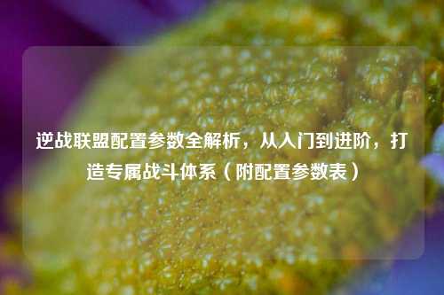 逆战联盟配置参数全解析，从入门到进阶，打造专属战斗体系（附配置参数表）