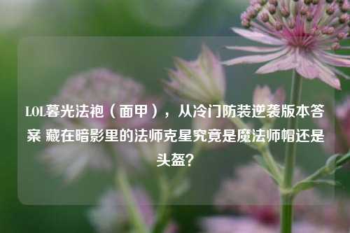 LOL暮光法袍(面甲),从冷门防装逆袭版本答案 藏在暗影里的法师克星究竟是魔法师帽还是头盔?
