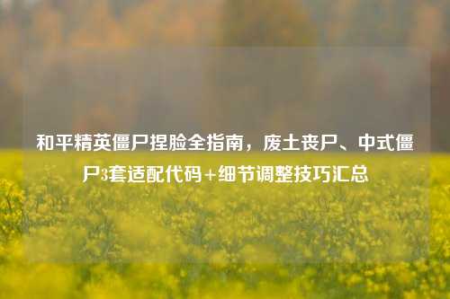 和平精英僵尸捏脸全指南,废土丧尸、中式僵尸3套适配代码+细节调整技巧汇总