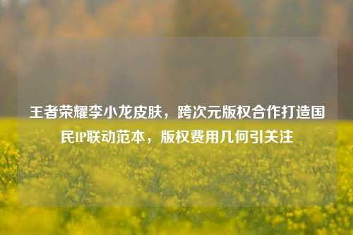王者荣耀李小龙皮肤,跨次元版权合作打造国民IP联动范本,版权费用几何引关注