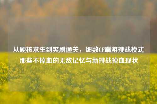 从硬核求生到爽刷通关,细数CF端游挑战模式那些不掉血的无敌记忆与新挑战掉血现状