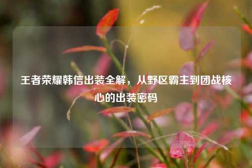 王者荣耀韩信出装全解,从野区霸主到团战核心的出装密码