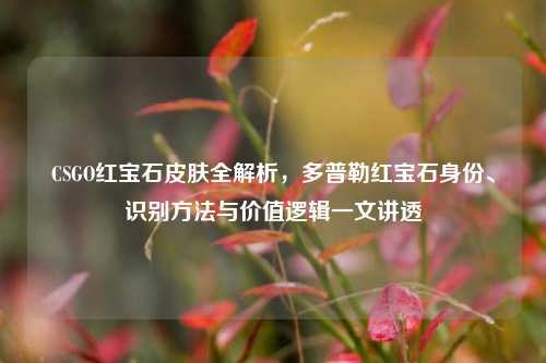 CSGO红宝石皮肤全解析，多普勒红宝石身份、识别方法与价值逻辑一文讲透
