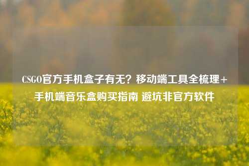 CSGO官方手机盒子有无?移动端工具全梳理+手机端音乐盒购买指南 避坑非官方软件