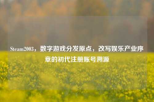 Steam2003，数字游戏分发原点，改写娱乐产业序章的初代注册账号溯源