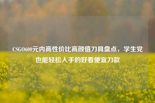 CSGO600元内高性价比高颜值刀具盘点，学生党也能轻松入手的好看便宜刀款