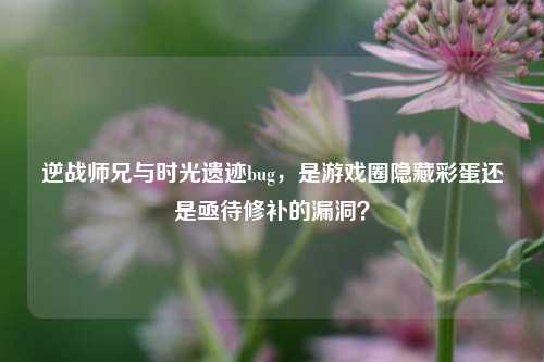 逆战师兄与时光遗迹bug，是游戏圈隐藏彩蛋还是亟待修补的漏洞？