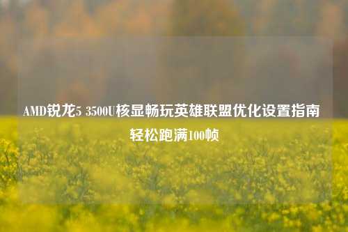 AMD锐龙5 3500U核显畅玩英雄联盟优化设置指南 轻松跑满100帧