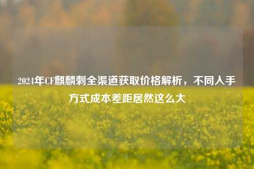 2024年CF麒麟刺全渠道获取价格解析，不同入手方式成本差距居然这么大