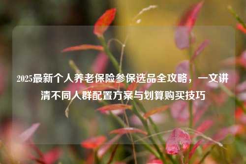 2025最新个人养老保险参保选品全攻略，一文讲清不同人群配置方案与划算购买技巧